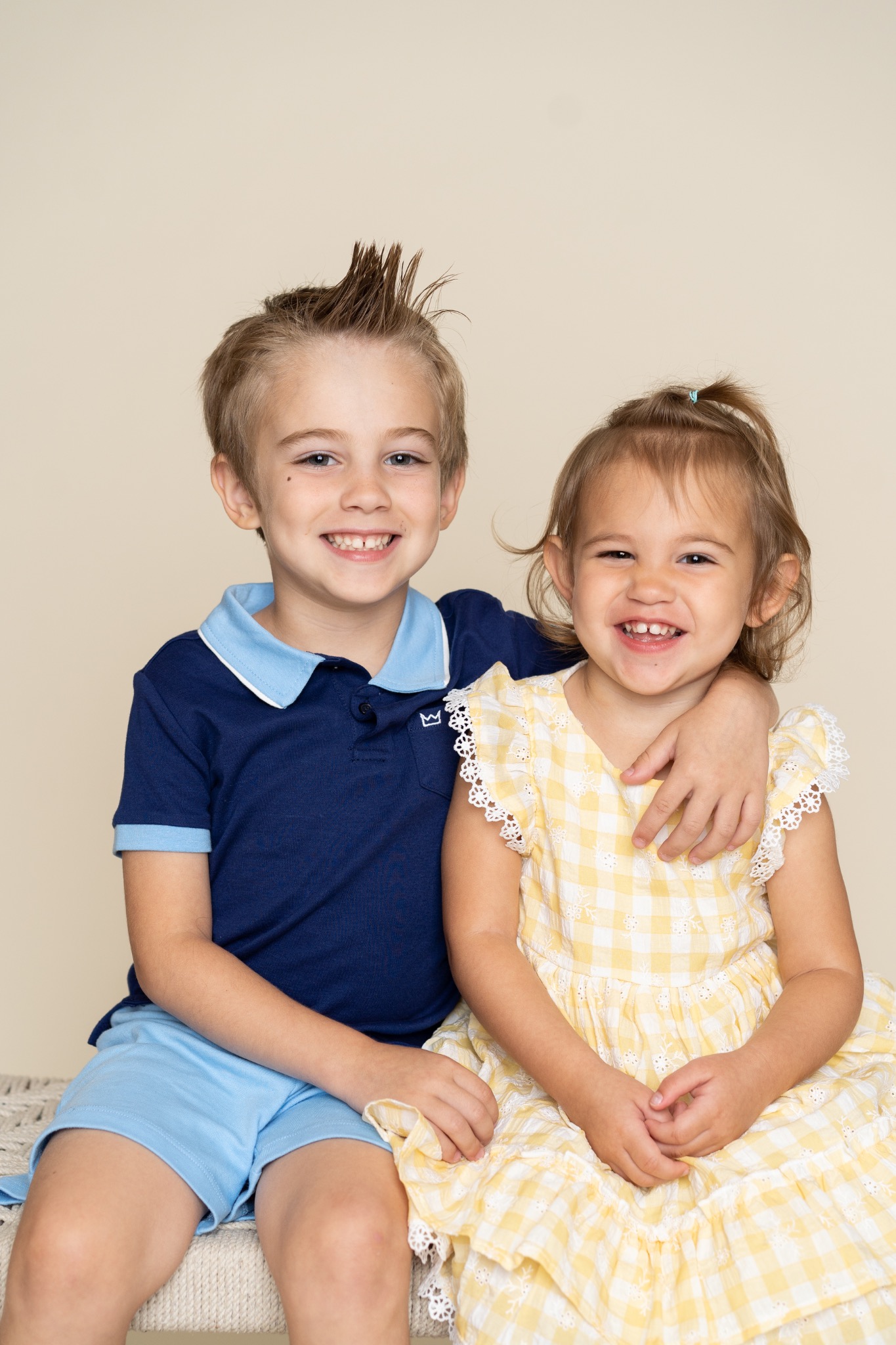Brother and sister school portrait